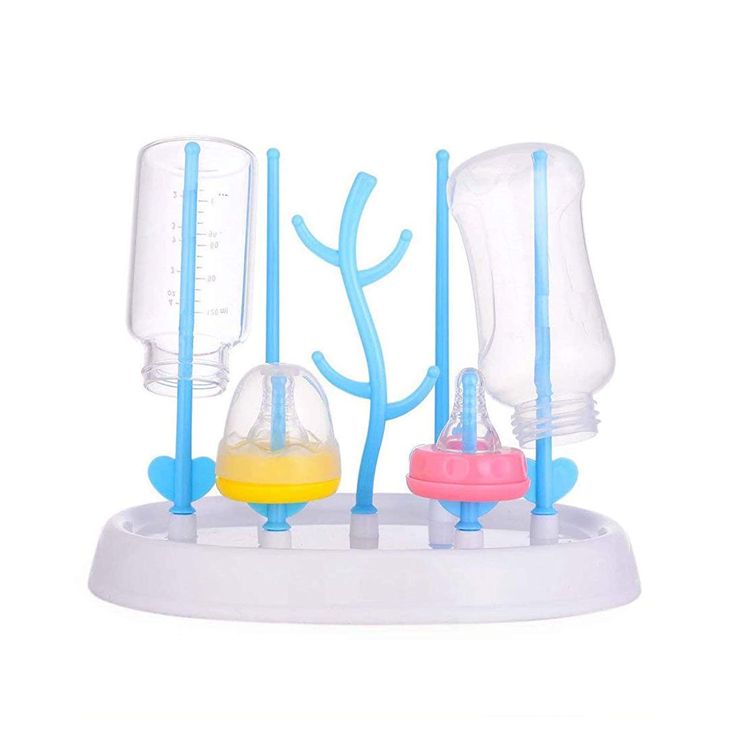 Safe-O-Kid - Bottle Drying Rack, Plastic Trees, Dustproof, Easy Sterilizer for Baby - White