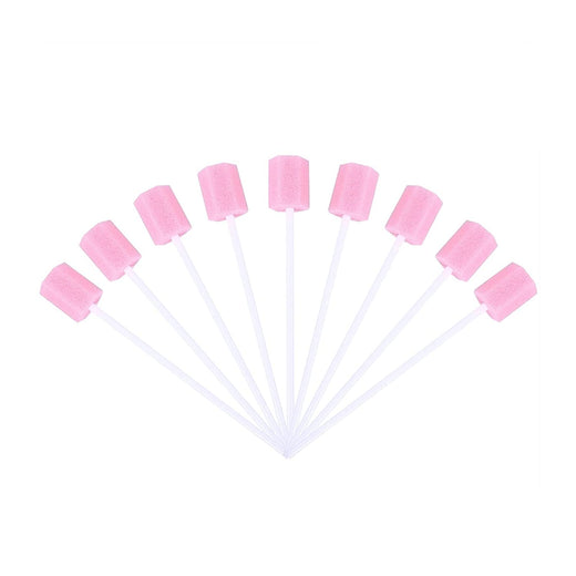 Safe-O-Kid Disposable Mouth Care, Unflavoured Sponge Swab for Tooth Cleaning, Pink, 100pcs