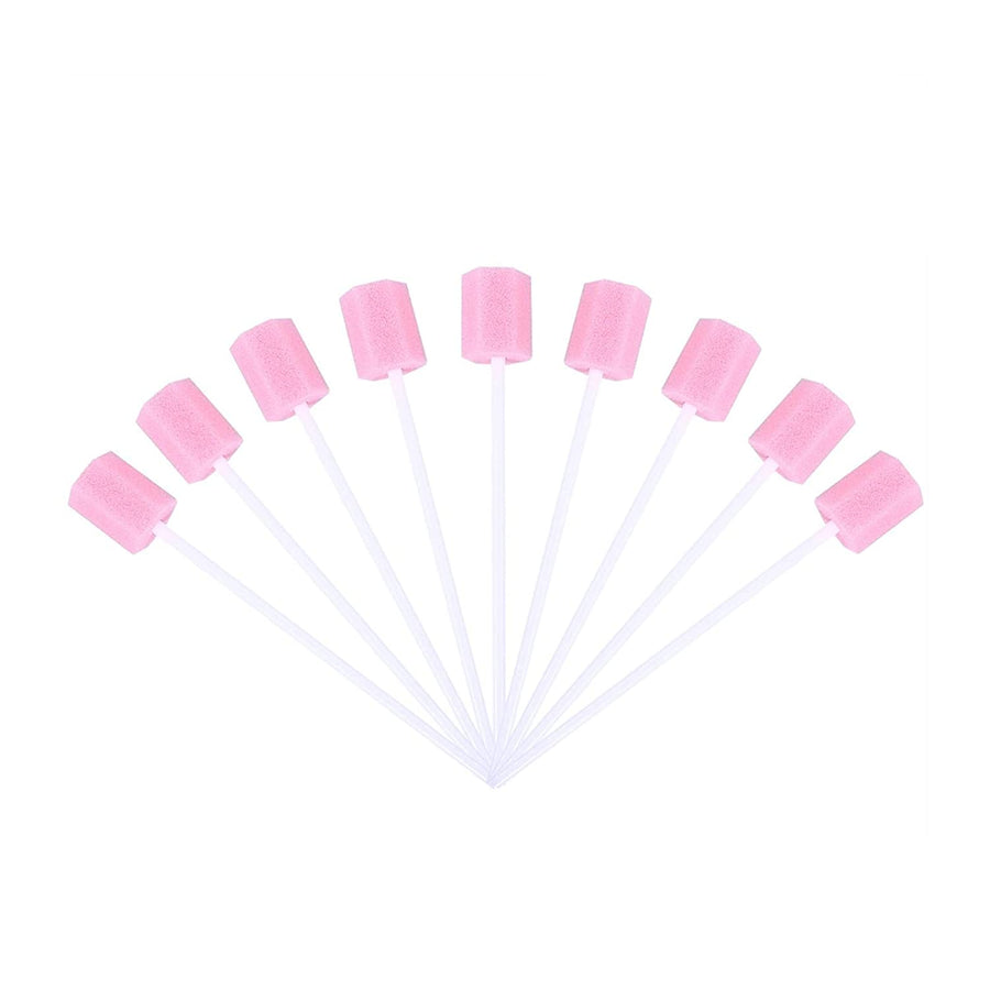 Safe-O-Kid Disposable Mouth Care, Unflavoured Sponge Swab for Tooth Cleaning, Pink, 100pcs