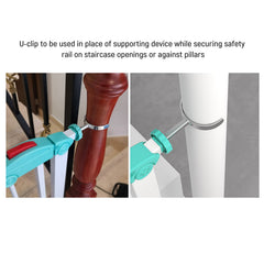Safe-O-Kid U-shaped gate adaptor for stair rail installation