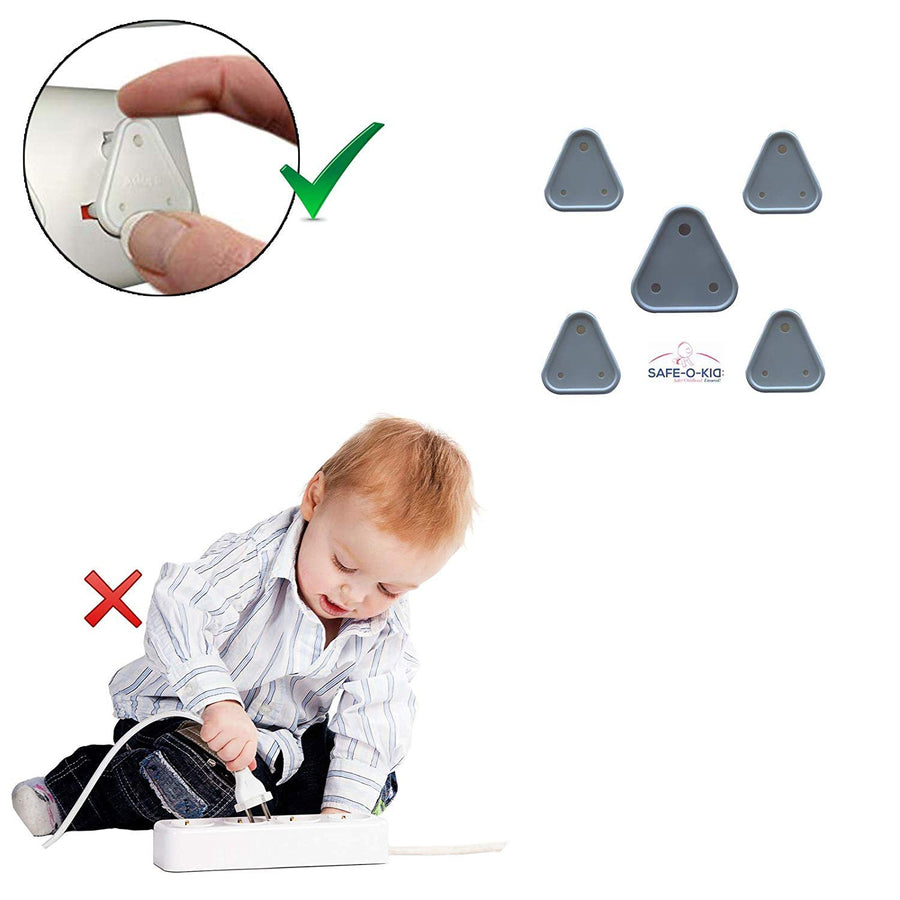 Safe-O-Kid - Baby Proofing Electrical Protector Socket Plug Cover Guards | Open Sockets Guard | Electric Plugs Cover