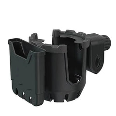 Stroller Cup Holder with Phone Organizer/Holder, Universal Cup Holder for Bottle with Handle, 360 Degrees Rotation Bottle Holder for Stroller, Pushchair, Wheelchair, Walker