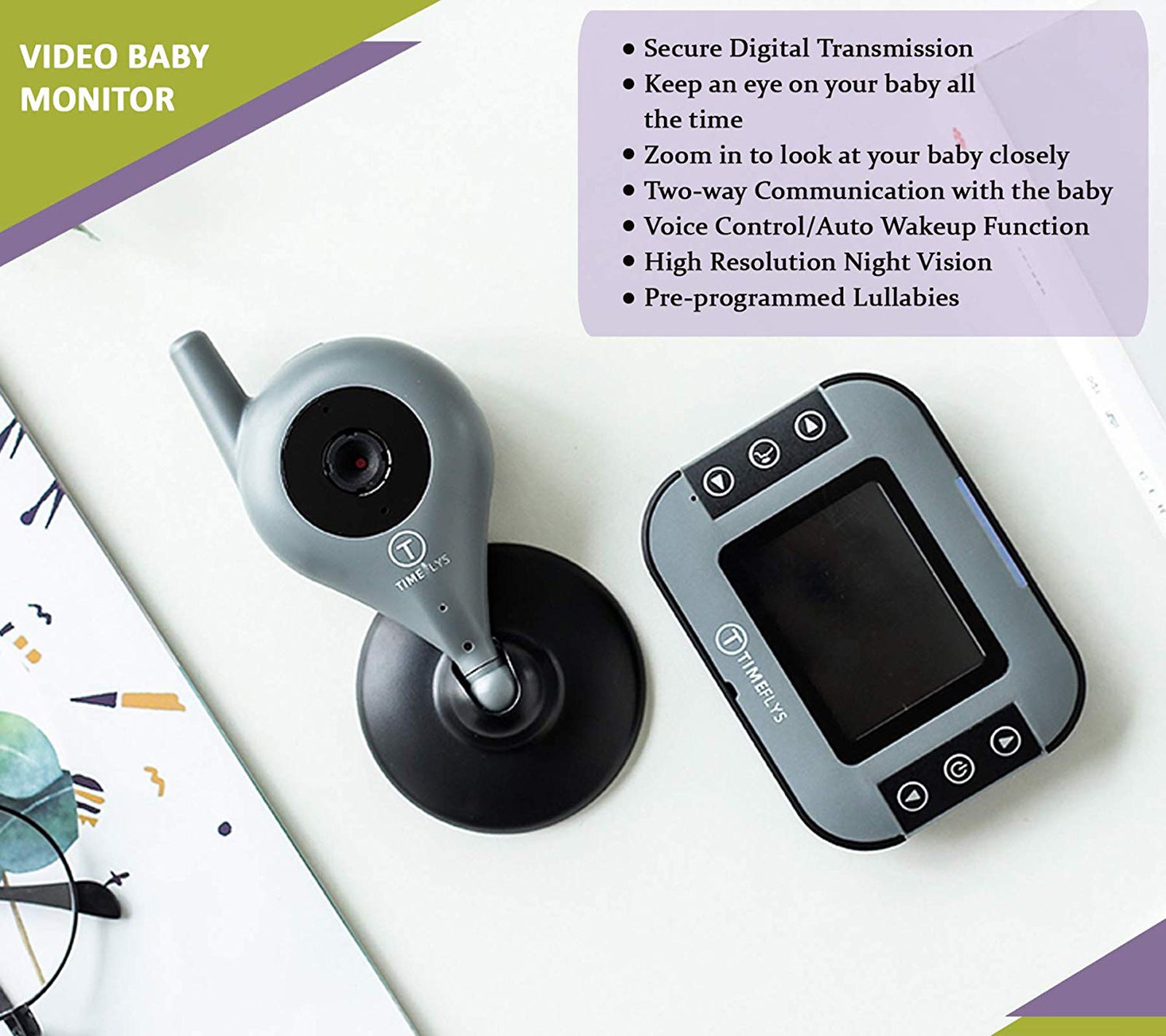 Safe-O-Kid video baby monitor night vision feature