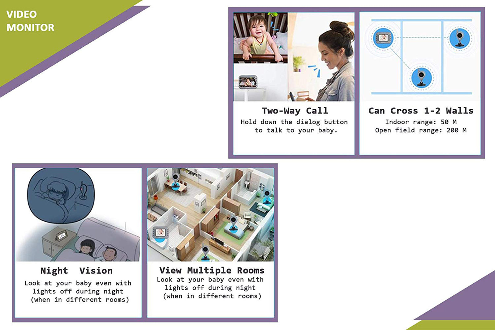 Safe-O-Kid video baby monitor camera feature