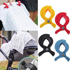 Safe-O-Kid- Universal Stroller Seat Cover Clips, Pram Toy Holder, Buggy Accessory for Baby, Black