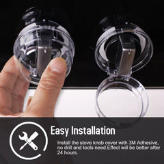 Safe O Kid  Transparent Gas Stove Knob Cover for Kitchen Safety, Gas Switch Protector for Child safety, Universal Child Proofing Stove Knob Caps, Pack of 2
