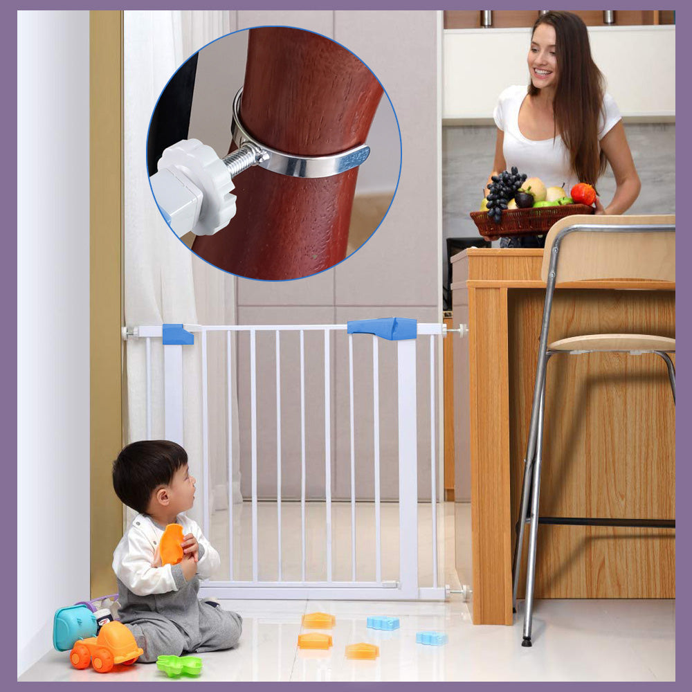 Safe-O-Kid U-shaped safety gate adaptor usage view