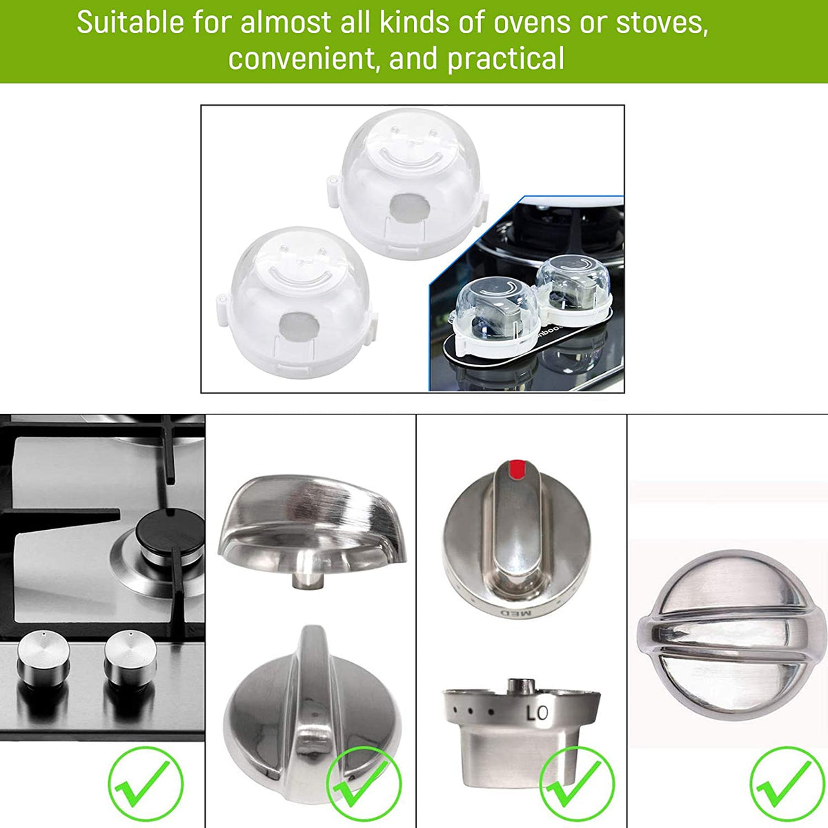 Safe-O-Kid Transparent Stove Knob Covers product detail