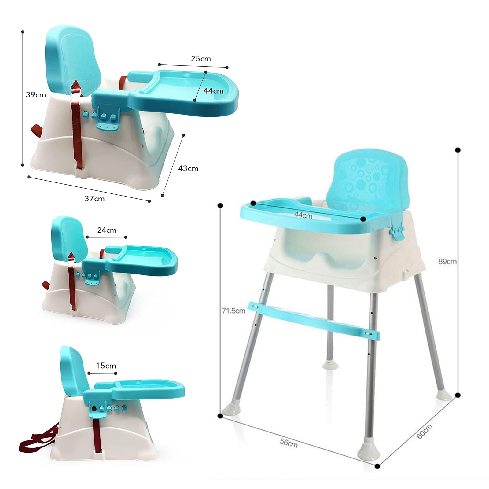 Safe-O-Kid 4-in-1 High Chair with Tray product detail