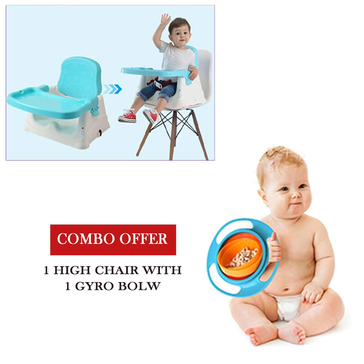 Safe-O-Kid 4-in-1 High Chair with Tray product detail