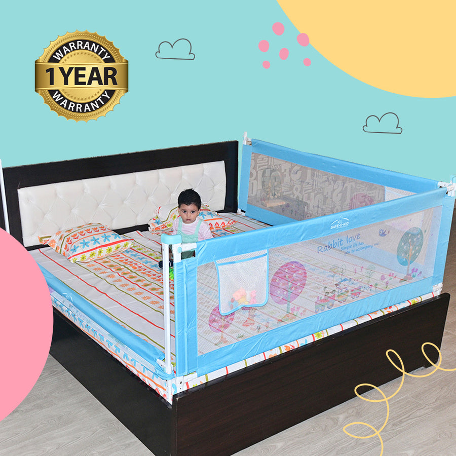 Safe-O-Kid Barricade Designer Bed Rail Guard – Baby Fall Safety with 1 Year Warranty