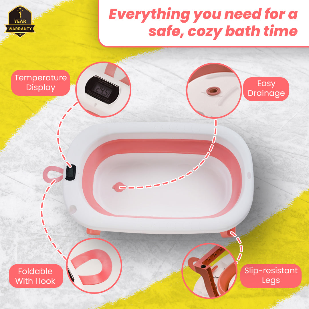 Safe-O-Kid Baby Bath Tub with Digital Meter 1 Yr Warranty