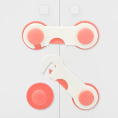 Safe-O-Kid - Finger Injury Safety - Easy to Use, Elegant, Dotted with Smiley Ends Child Proof Cabinet Lock