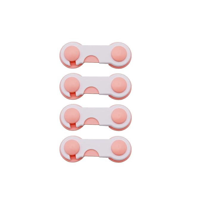 Safe-O-Kid - Finger Injury Safety - Easy to Use, Elegant, Dotted with Smiley Ends Child Proof Cabinet Lock