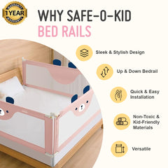 Safe-O-Kid Baby Bed Rail Guard 6ft/182cm with 1 Yr Warranty