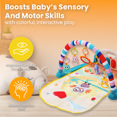 Safe-O-Kid Baby Play Gym Mat with Lights, Rattles, Piano
