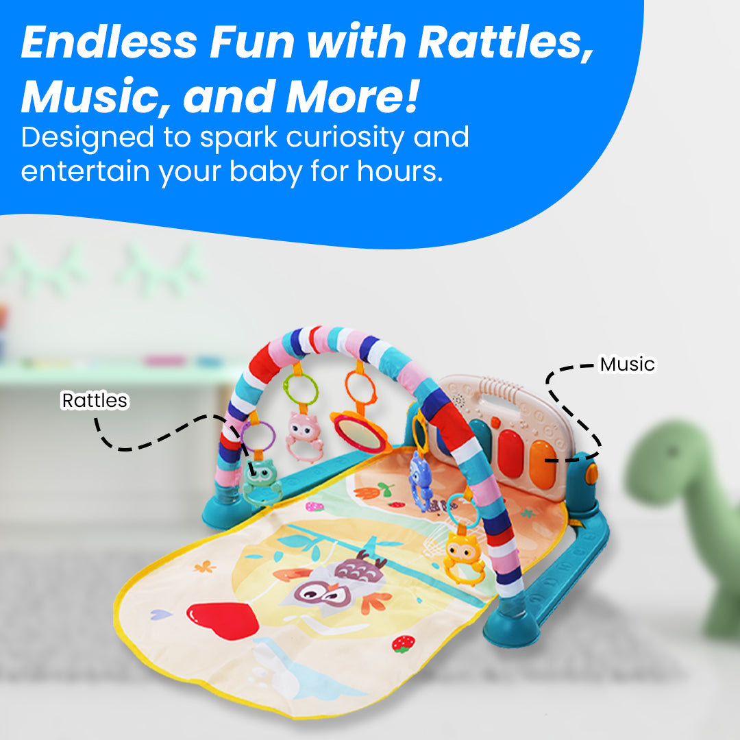 Safe-O-Kid Baby Play Gym Mat with Lights, Rattles, Piano