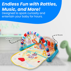Safe-O-Kid Baby Play Gym Mat with Lights, Rattles, Piano
