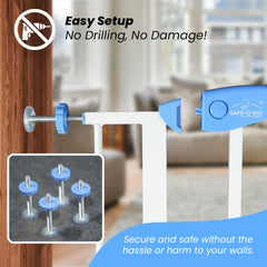 Safe-O-Kid Adjustable Baby & Dog Gate, NO Pressure Mounted, 1 Yr Warranty