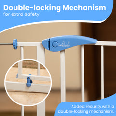 Safe-O-Kid Adjustable Baby & Dog Gate, NO Pressure Mounted, 1 Yr Warranty