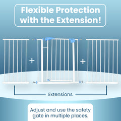 Safe-O-Kid Adjustable Baby & Dog Gate, NO Pressure Mounted, 1 Yr Warranty