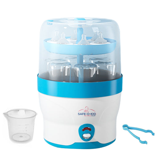 Safe-O-Kid 5 Bottle Sterilizer,BPA Free, Auto Shut, 1-Yr Warranty
