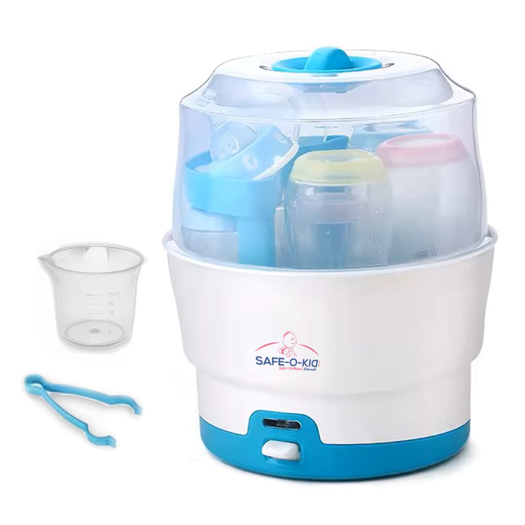 Safe-O-Kid 5 Bottle Sterilizer,BPA Free, Auto Shut, 1-Yr Warranty
