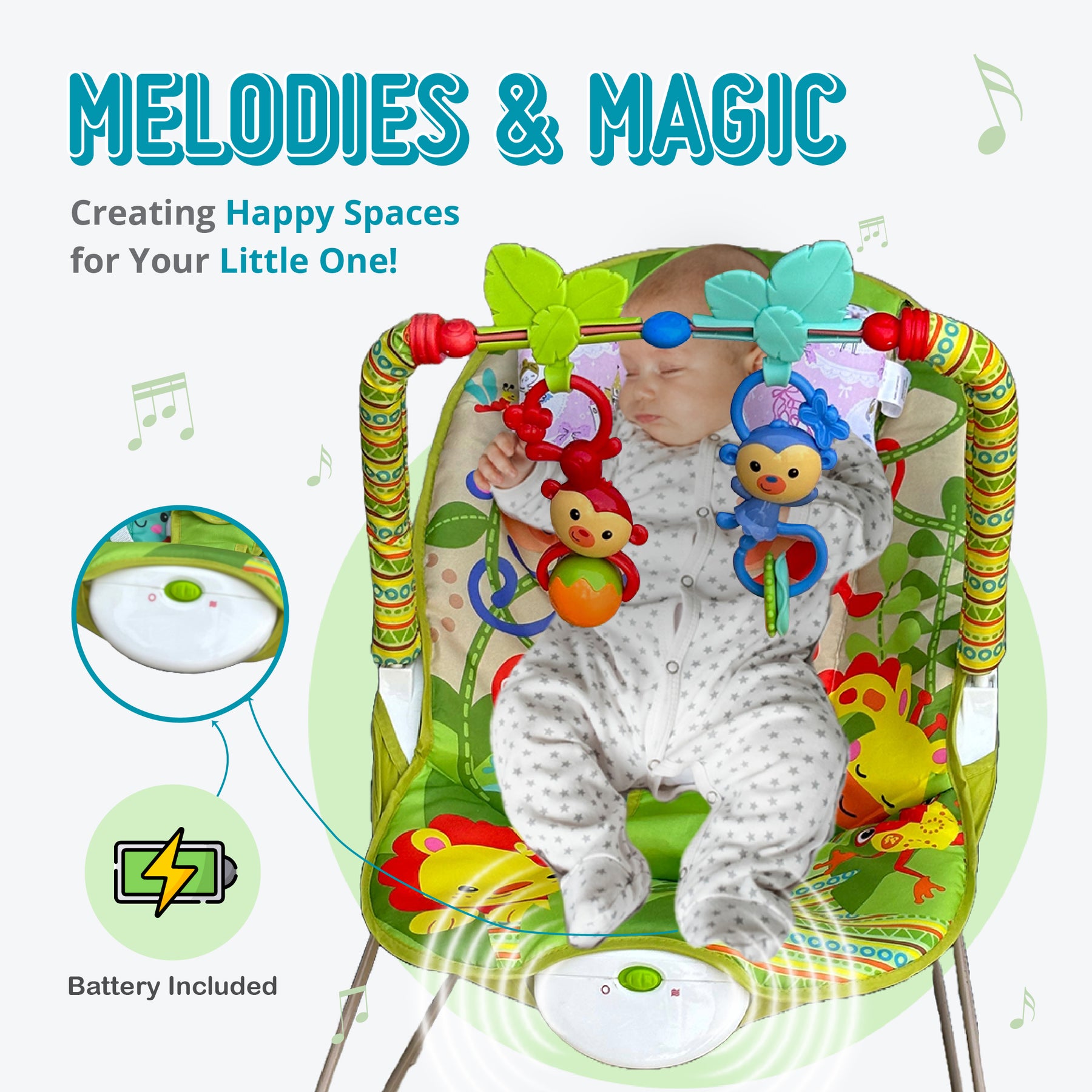 Safe-O-Kid Harmony Baby Bouncer with Music & Vibration product detail