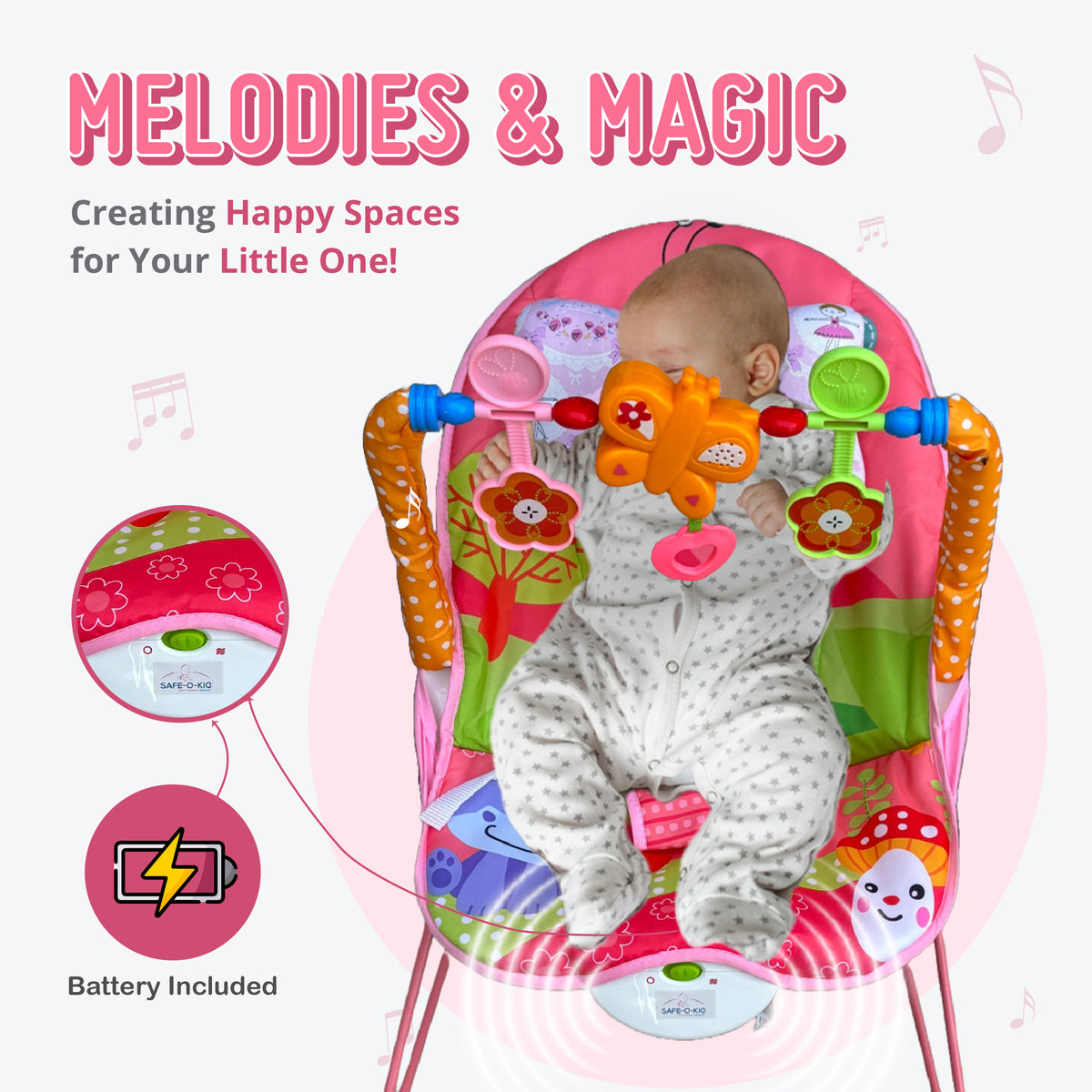 Safe-O-Kid Harmony Baby Bouncer with Mosquito Net product detail