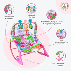 Safe-O-Kid SweetSwing Baby Rocker & Bouncer with 1 Year Warranty, Music & Vibration