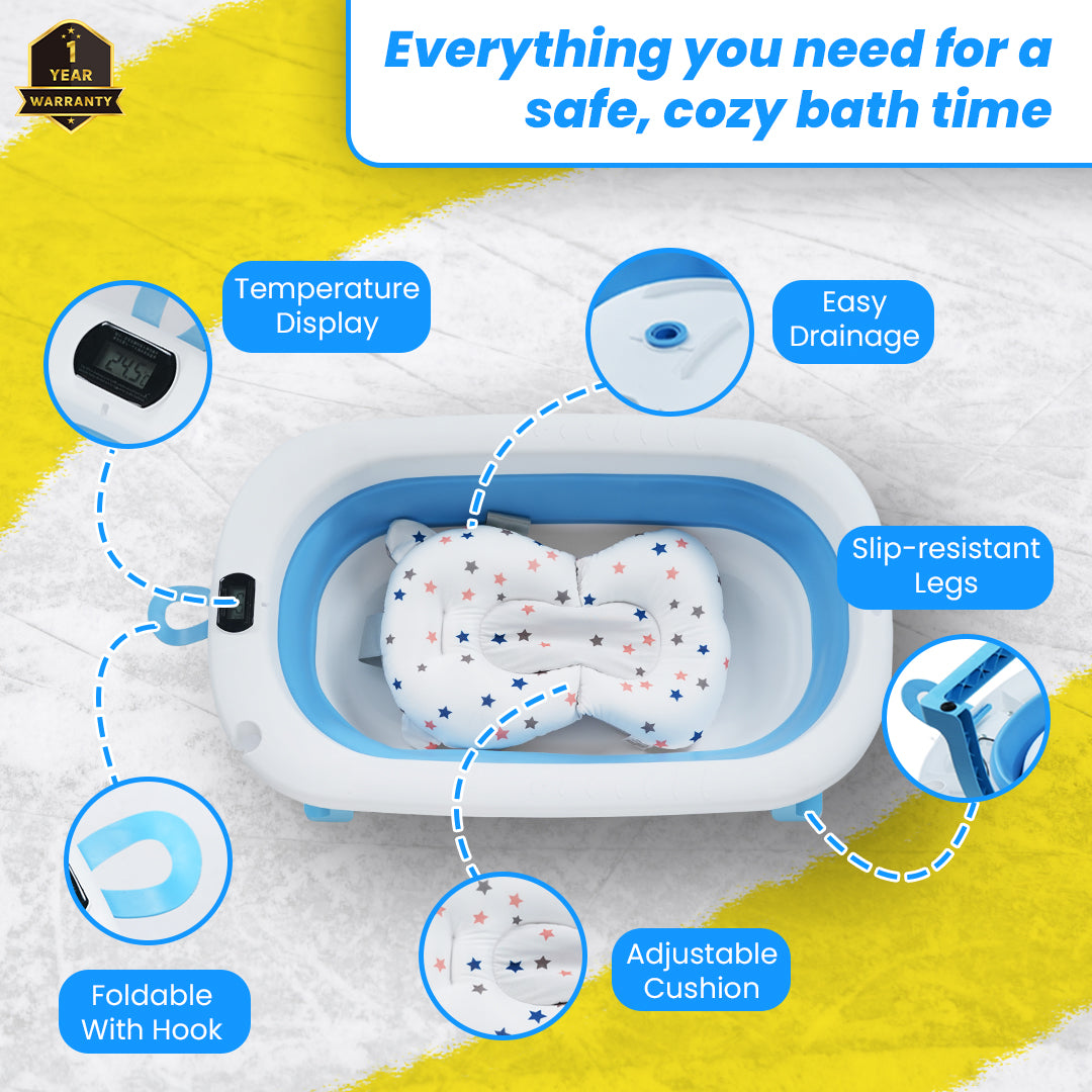 Safe-O-Kid Baby Bath Tub with Digital Meter 1 Yr Warranty