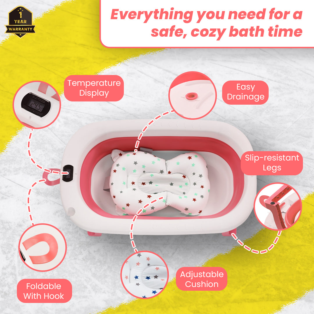Safe-O-Kid Baby Bath Tub with Digital Meter 1 Yr Warranty