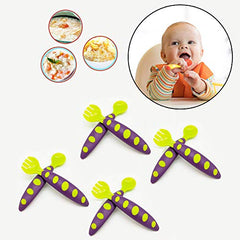Safe-O-Kid-  Spoon & Fork Training Set with Box, Green & Purple