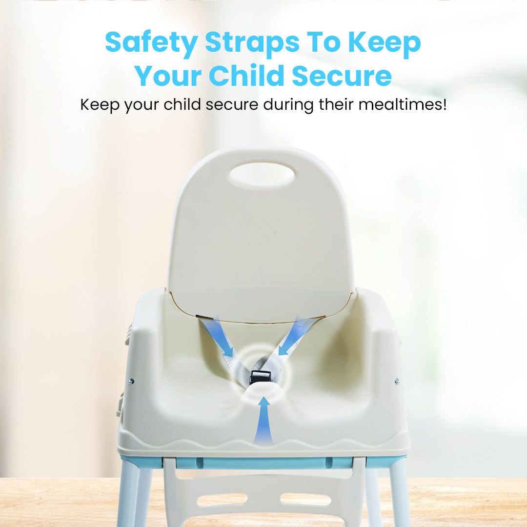 Safe-O-Kid 4-in-1 Adjustable Foldable High Chair, 6mo-5yr with 1 Yr Warranty