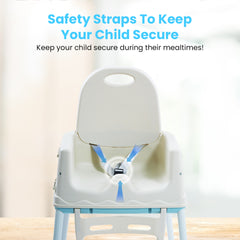 Safe-O-Kid 4-in-1 Adjustable Foldable High Chair, 6mo-5yr with 1 Yr Warranty