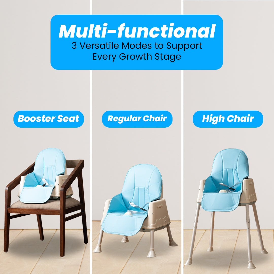 Safe-O-Kid 4-in-1 Adjustable Foldable High Chair, 6mo-5yr with 1 Yr Warranty