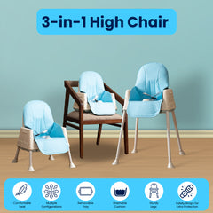 Safe-O-Kid 4-in-1 Adjustable Foldable High Chair, 6mo-5yr with 1 Yr Warranty