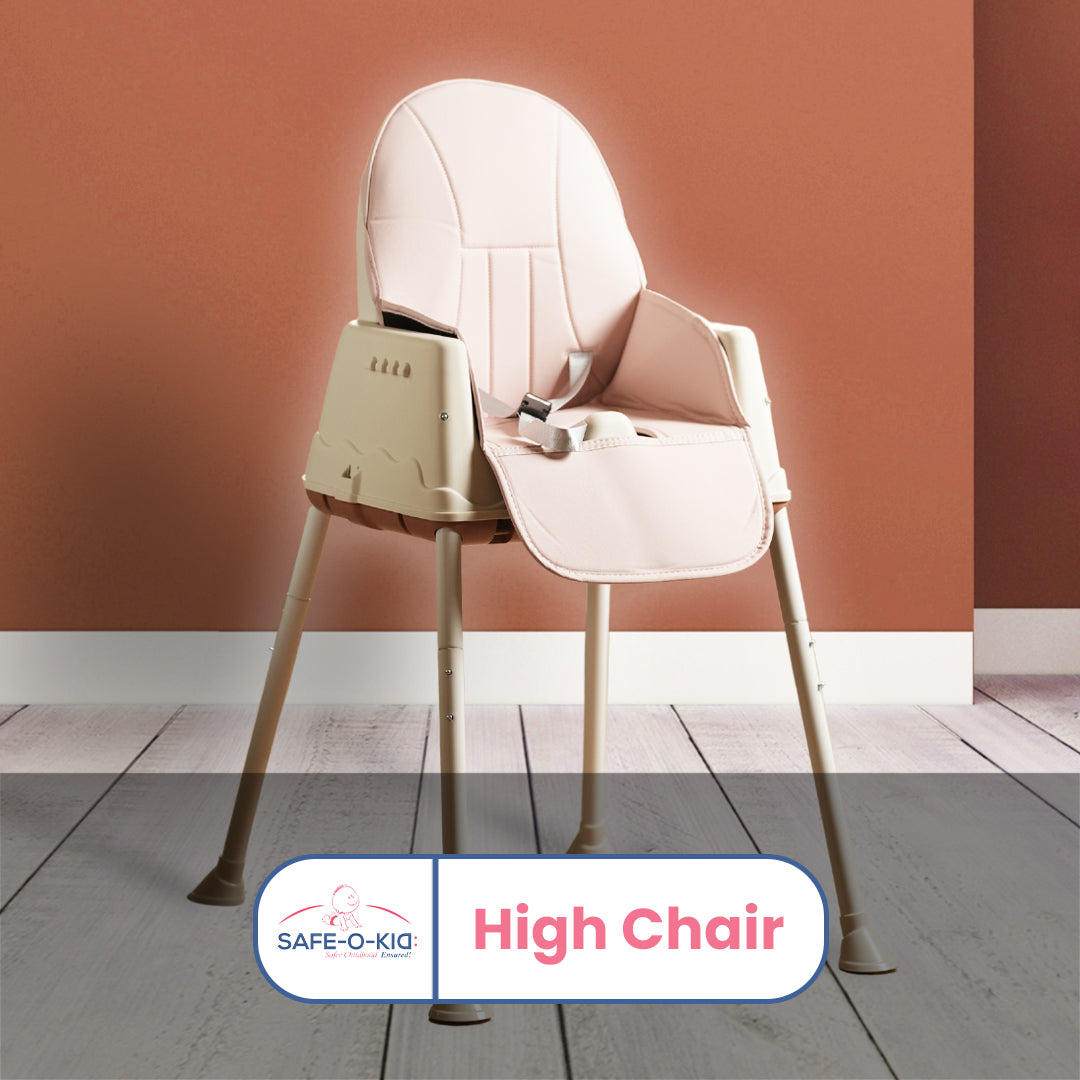 Safe-O-Kid 4-in-1 Adjustable Foldable High Chair, 6mo-5yr with 1 Yr Warranty