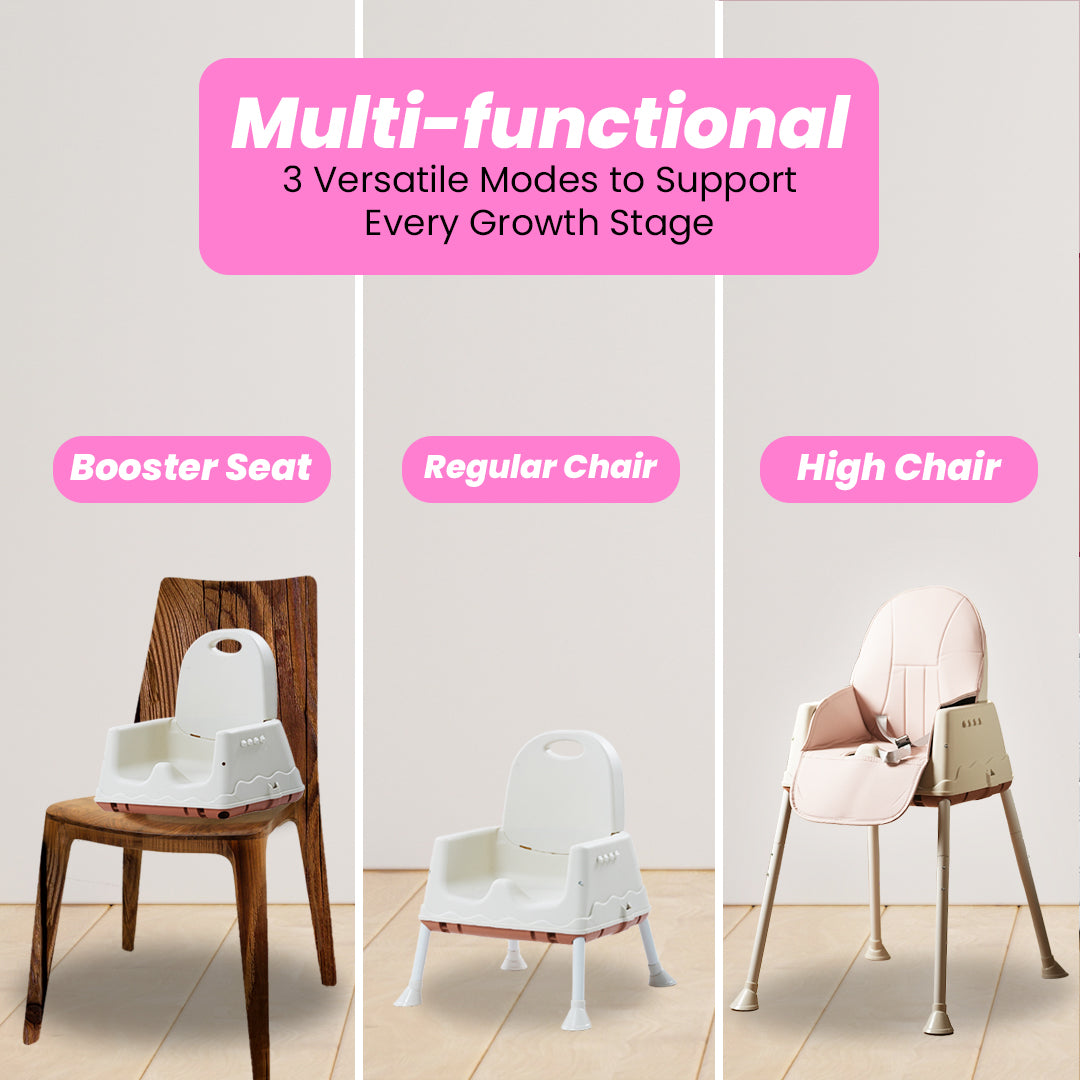 Safe-O-Kid 4-in-1 Adjustable Foldable High Chair, 6mo-5yr with 1 Yr Warranty