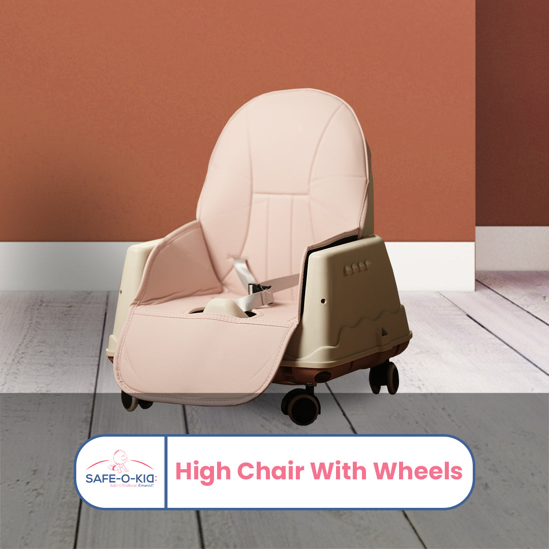 Safe-O-Kid 4-in-1 Adjustable Foldable High Chair, 6mo-5yr with 1 Yr Warranty