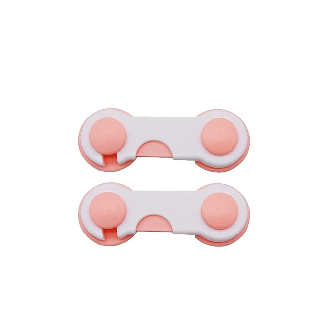 Safe-O-Kid - Finger Injury Safety - Easy to Use, Elegant, Dotted with Smiley Ends Child Proof Cabinet Lock