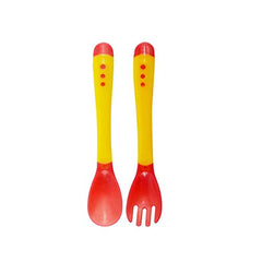 Safe-O-Kid Heat-Sensitive Feeding Spoon & Fork Set product detail