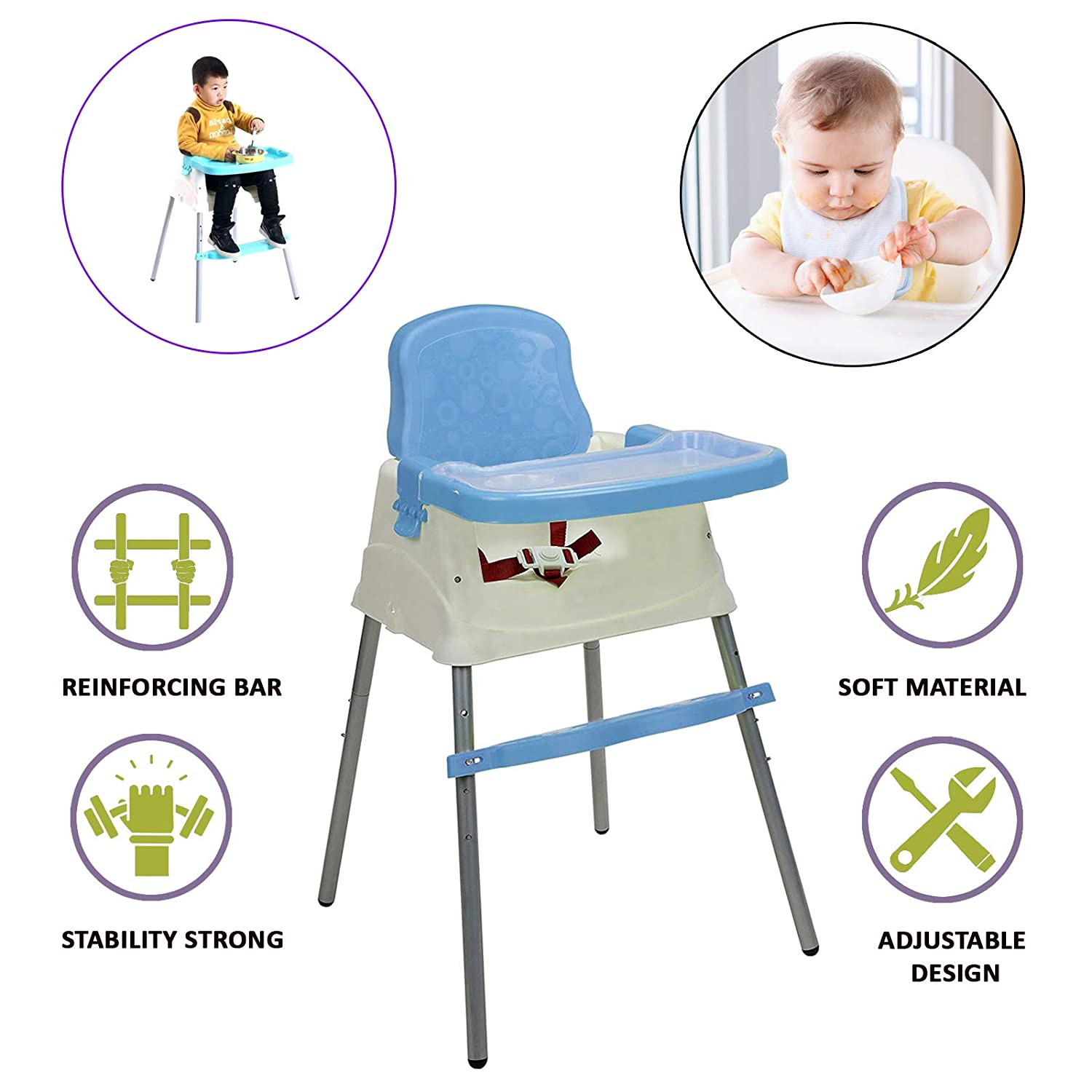  Safe  O Kid Convertible 4 in 1 Booster  High Chair  with 