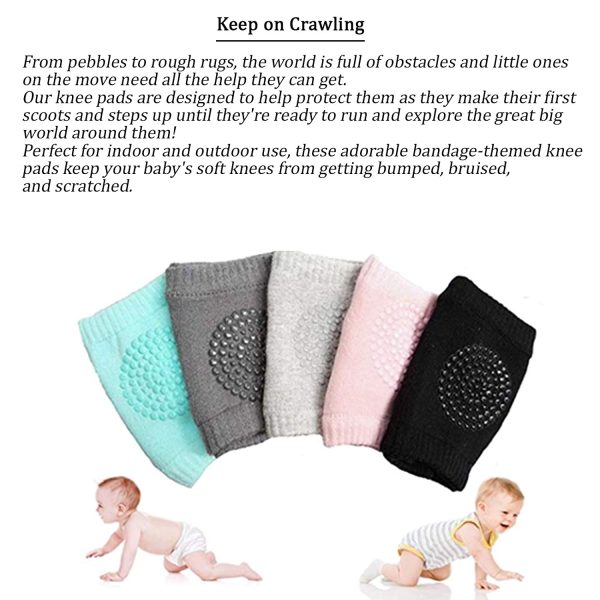 Baby Knee Pads Anti-Slip Knee Pads for Crawling to Protect Toddler Infant Boys and Girls safety Walking 2 Pairs 