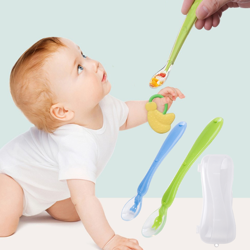 Safe-O-Kid- Extra Safe Silicone Spoon/Feeder Set with Box for