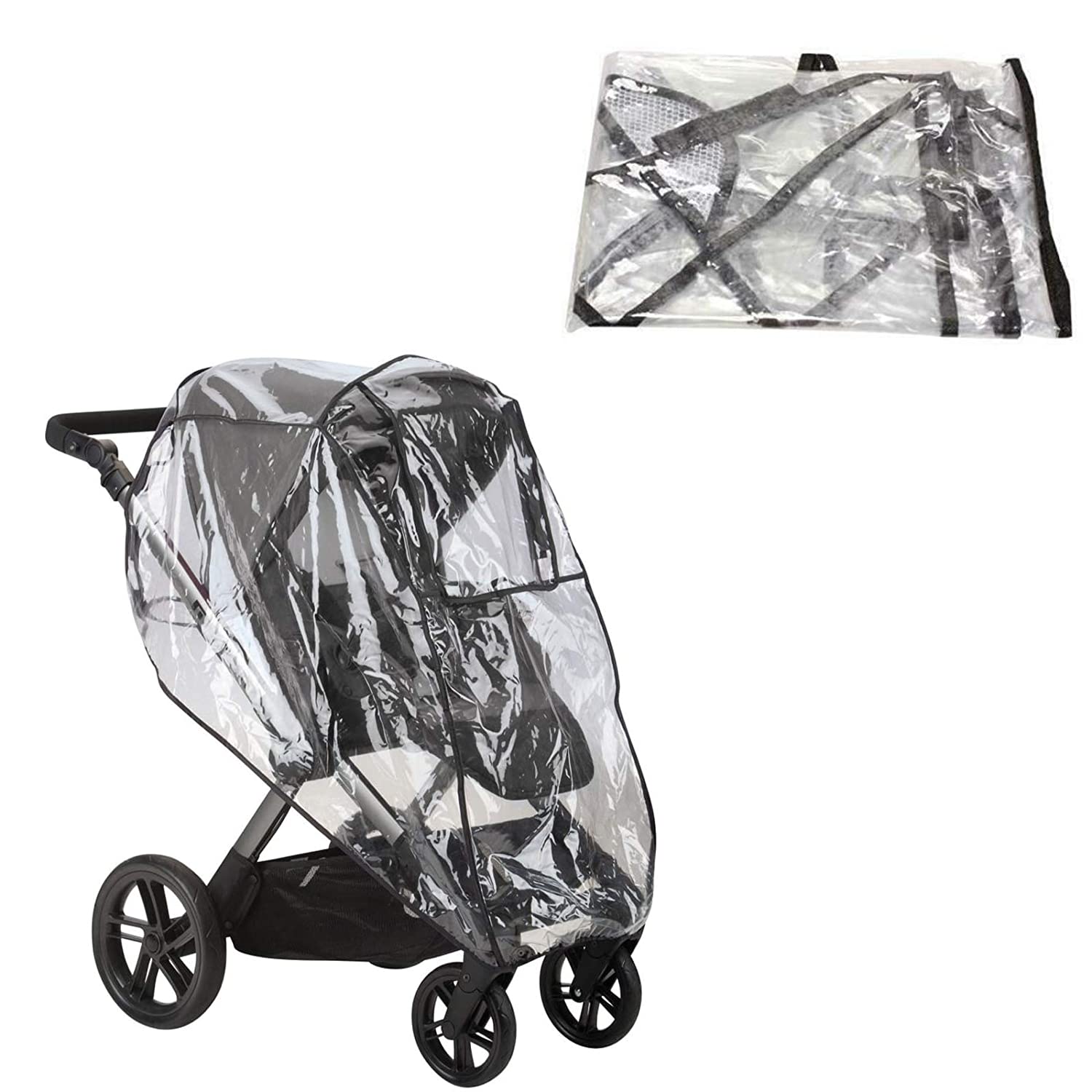 Waterproof Pushchair Buggy Rain Cover Baby Transparent Stroller Pram Wind Shield 