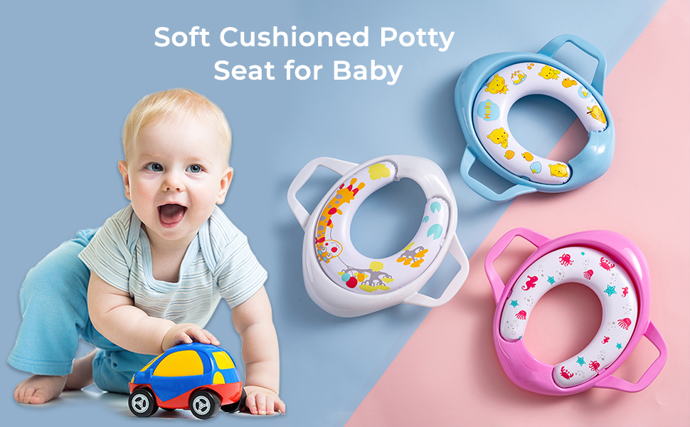 Safe-O-Kid- Soft Cushioned Potty Seat Training with Easy Grip Handles for  Baby, Easy Stool Pass, Infection Safety for baby/kids/child, 4-36 Months –  Baby Safety Products Online India, Baby Care Products at Safe