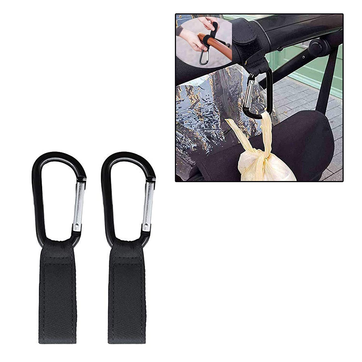 Twin Pack hook & loop. Buggy Clips Hook Bag holder Buggy Stroller 