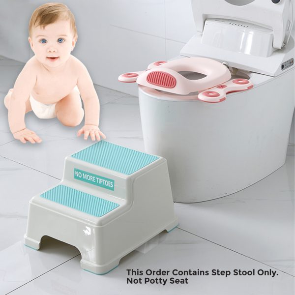 non-slip Damoking 2-step children stool step stool Toilet stool for a better posture on the toilet footstool bathroom Green 